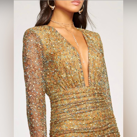 Ramy Brook Leith Metallic Dress Mini Dress - Picture 3 of 11